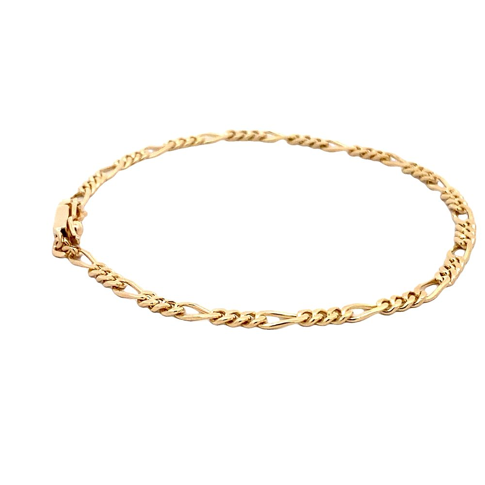 Pulsera De Oro Amarillo 18K Fígaro 3x1