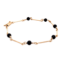 Pulsera De Oro Amarillo 18K Palitos Y Esferas