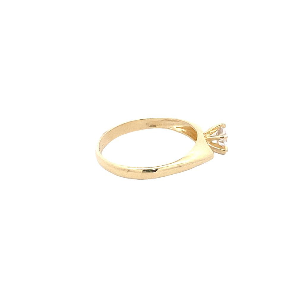 Anillo De Oro Amarillo 18K Solitario Con Piedra 