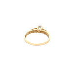 Anillo De Oro Amarillo 18K Cintillo Solitario Con Piedra 