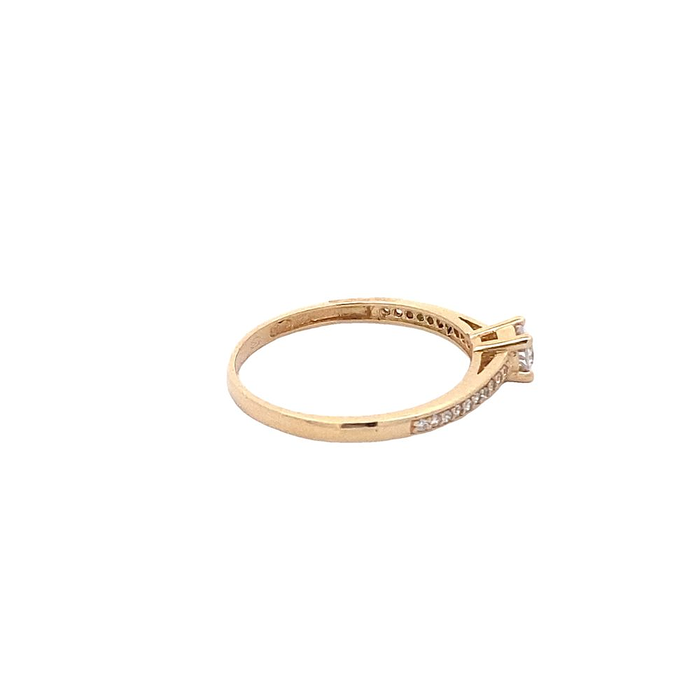 Anillo De Oro Amarillo 18K Cintillo Solitario Con Piedra 