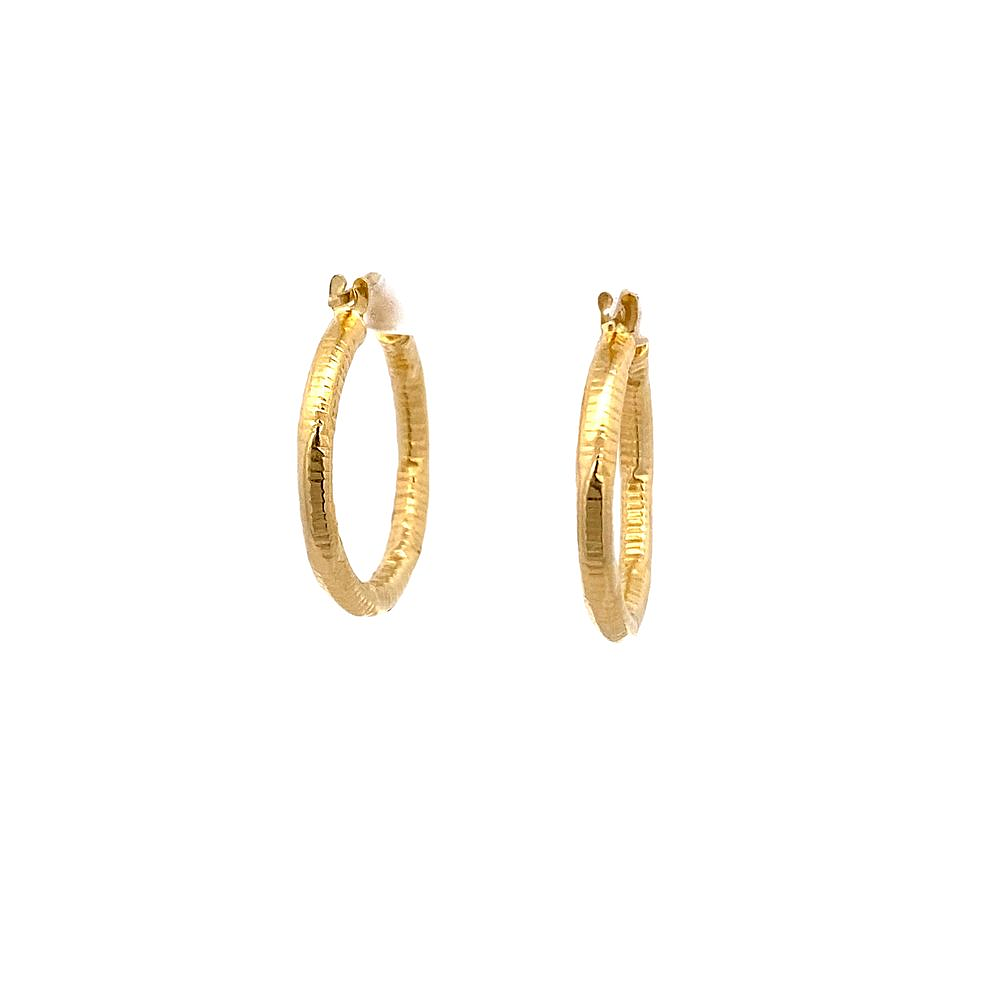 Aros De Oro Amarillo 18K Tubulares Tallados