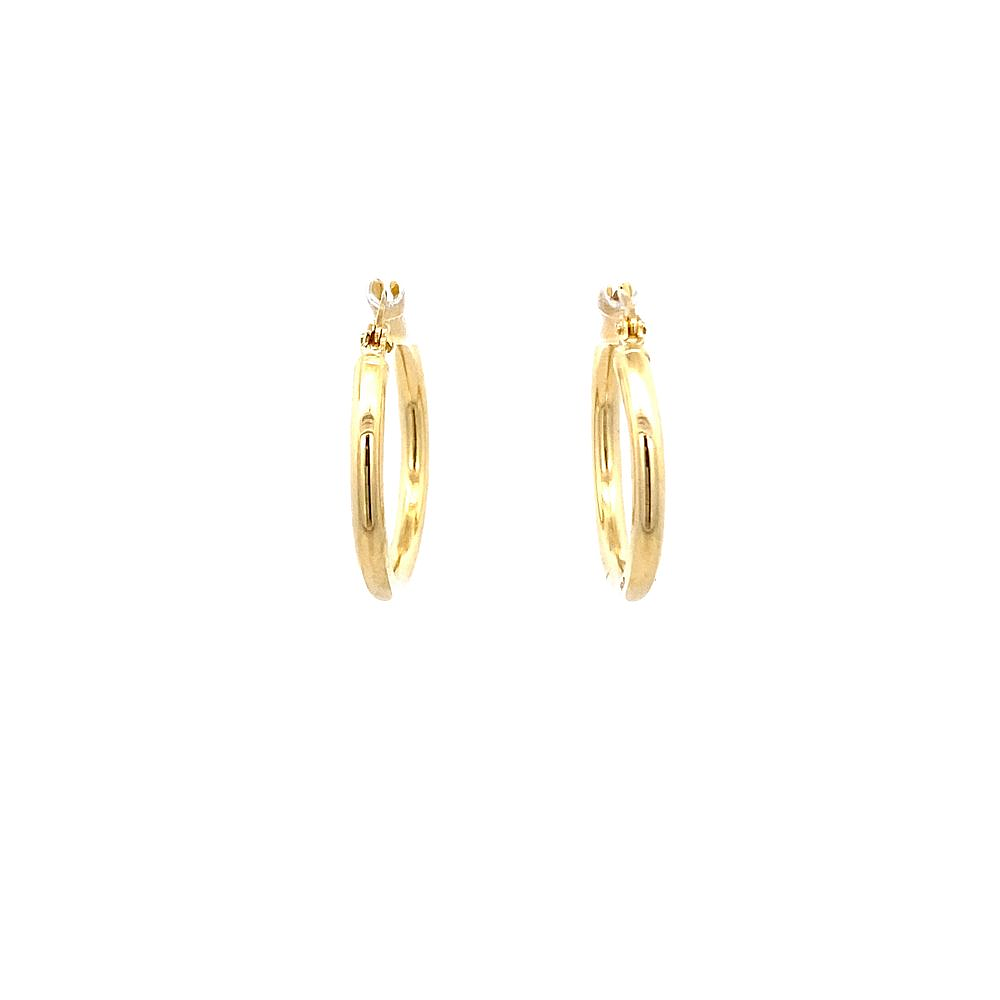 Aros De Oro Amarillo 18K Tubulares Lisos 