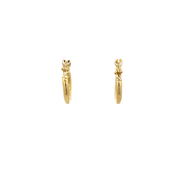 Aros De Oro Amarillo 18K Tubulares Lisos 