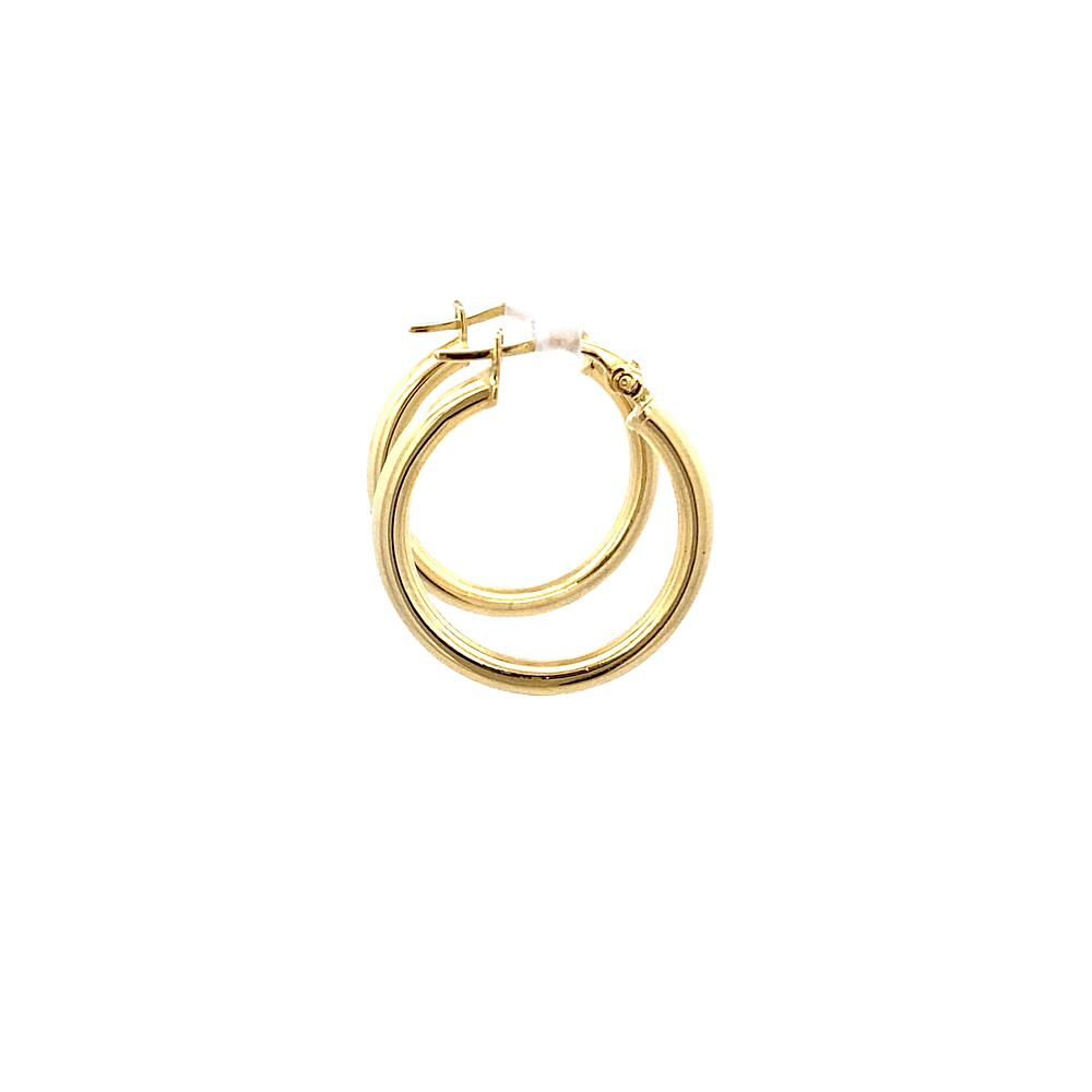 Aros De Oro Amarillo 18K Tubulares Lisos 