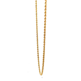 Cadena De Oro Amarillo 18K Tourbillón Broche Resorte 60 cm
