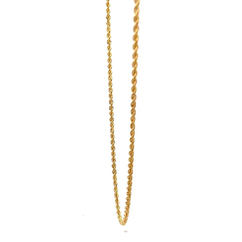 Cadena De Oro Amarillo 18K Tourbillón Broche Resorte 60 cm