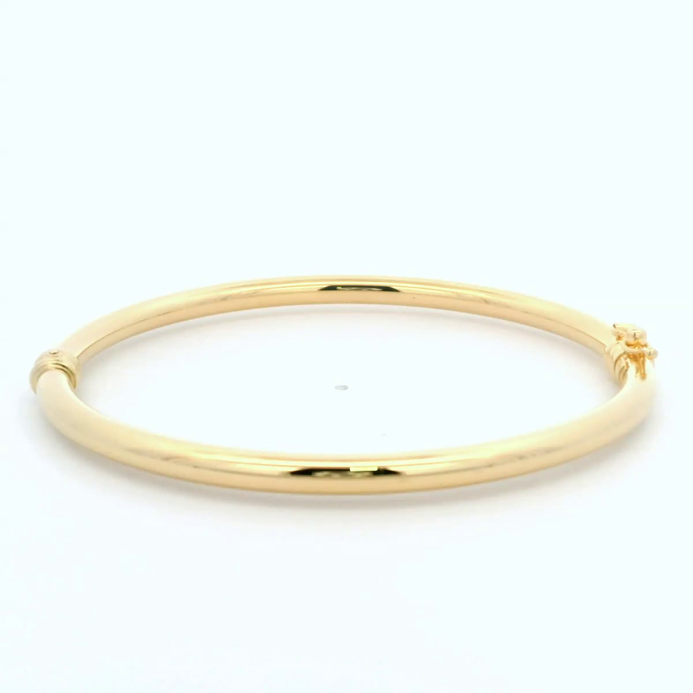 Pulsera de Oro Amarillo Ley 750 Esclava Tubular Liso 20 cms 