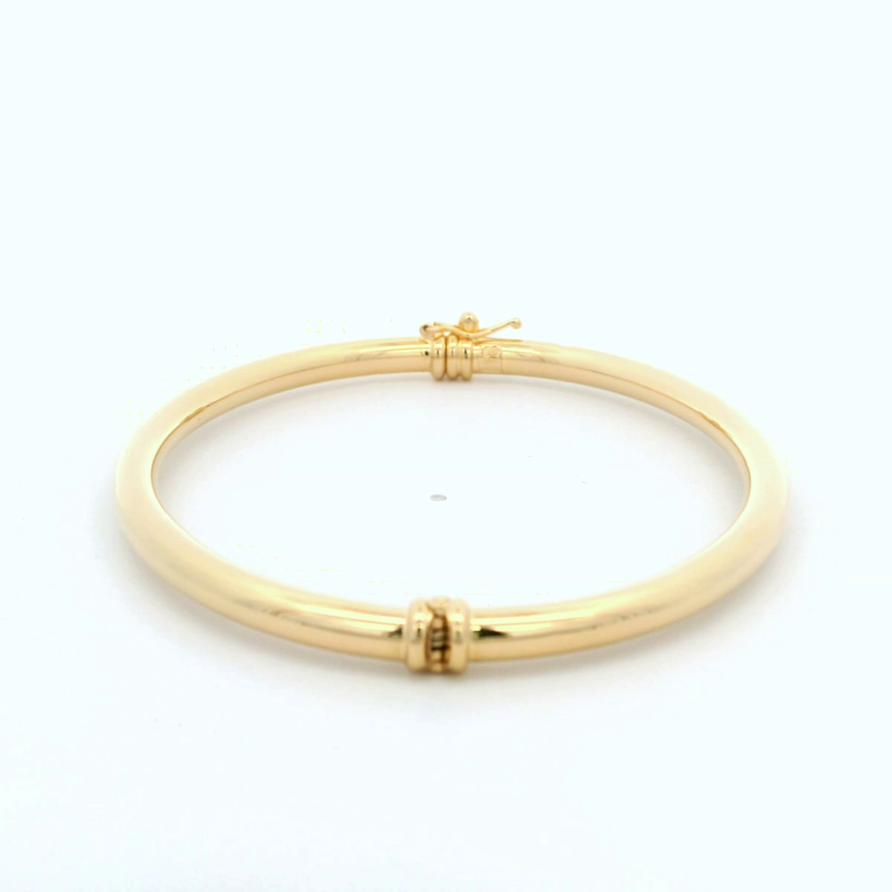 Pulsera de Oro Amarillo Ley 750 Esclava Tubular Liso 20 cms 