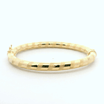 Pulsera de Oro Amarillo Ley 750 Esclava Tubular Tallado 21 cms