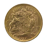 Moneda de Oro de 20 Pesos Chilenos (2 Cóndores) – Año 1917