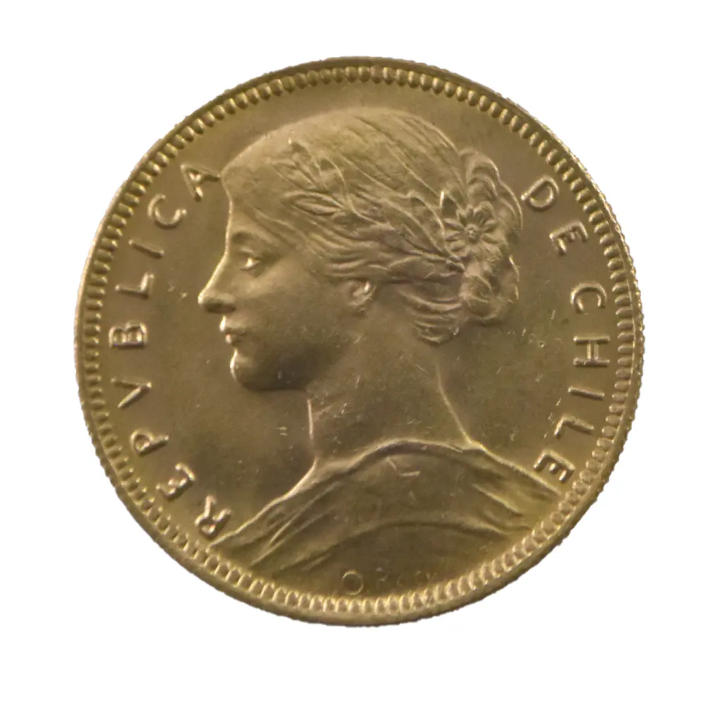 Moneda de Oro de 20 Pesos Chilenos (2 Cóndores) – Año 1917