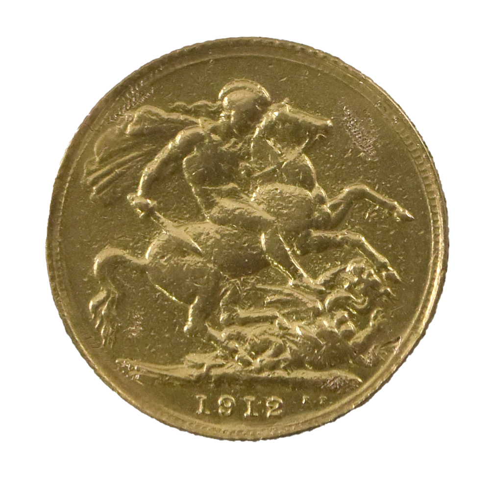 Moneda de Oro Sovereign del Reino Unido – Año 1912