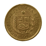 Moneda de Oro de 1 Libra de Perú – Año 1907