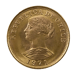 Moneda de Oro de 50 Pesos Chilenos (5 Cóndores) – Año 1971