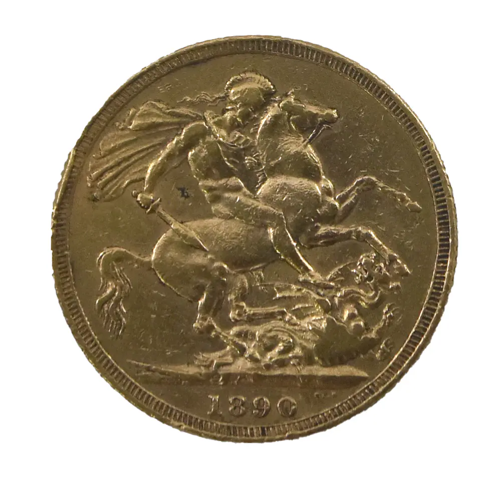 Moneda de Oro Sovereign del Reino Unido – Año 1890