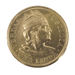 Moneda de Oro de 1 Libra de Perú – Año 1905