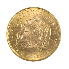 Moneda de Oro de 50 Pesos Chilenos (5 Cóndores) – Año 1974