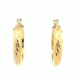 Aros De Oro Amarillo 18K Tubular Tallado