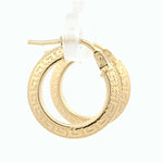 Aros De Oro Amarillo 18K Tubular Biselado Tallado