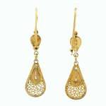 Aros De Oro Amarillo 18K Gotas Con Filigrana