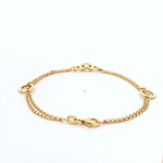 Pulsera De Oro Amarillo 18K Rolo Con Circulos Calados