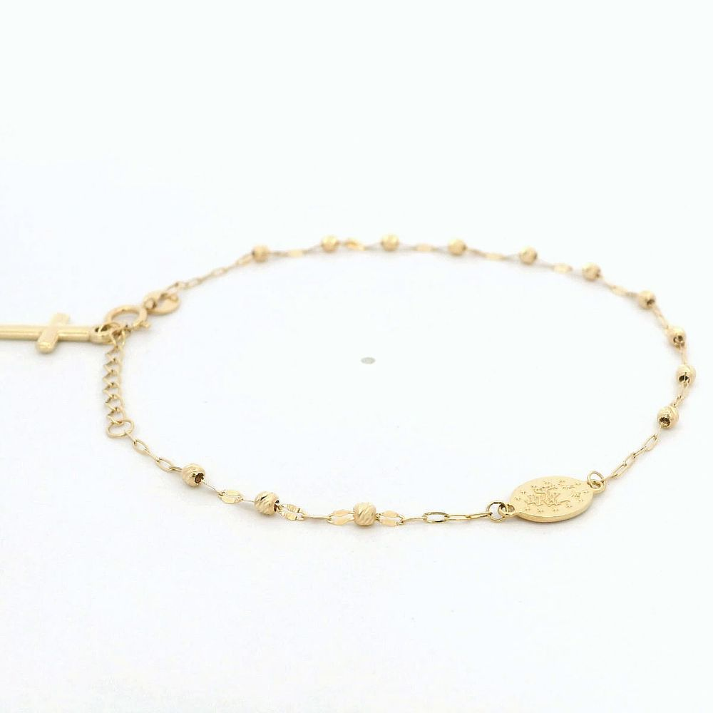 Pulsera De Oro Amarillo 18K Labrada Religiosa