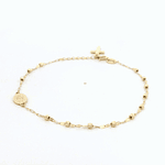 Pulsera De Oro Amarillo 18K Labrada Religiosa