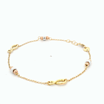 Pulsera De Tres Oro 18K Rolo Con Infinitos Y Esferas