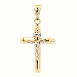 Colgante De Dos Oro 18K Crucifijo