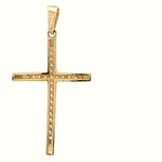 Colgante De Oro Amarillo 18K Cruz Religiosa