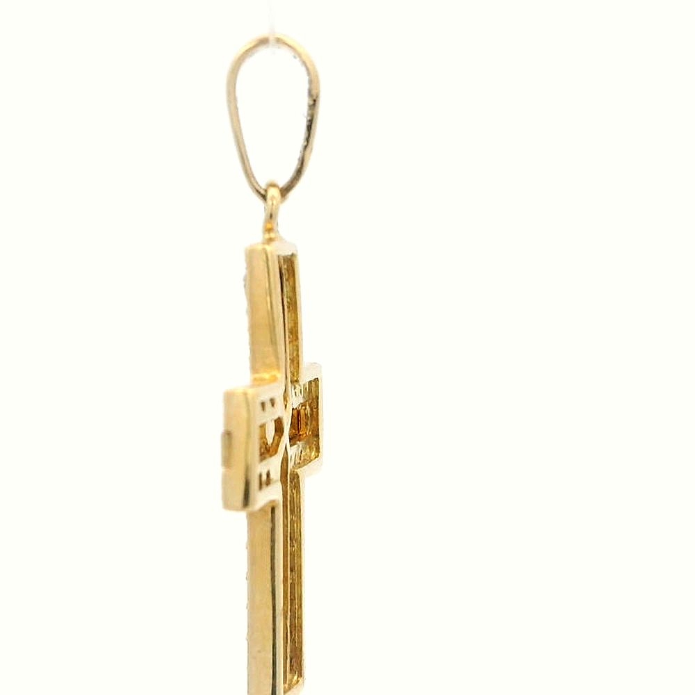 Colgante De Oro Amarillo 18K Cruz Religiosa