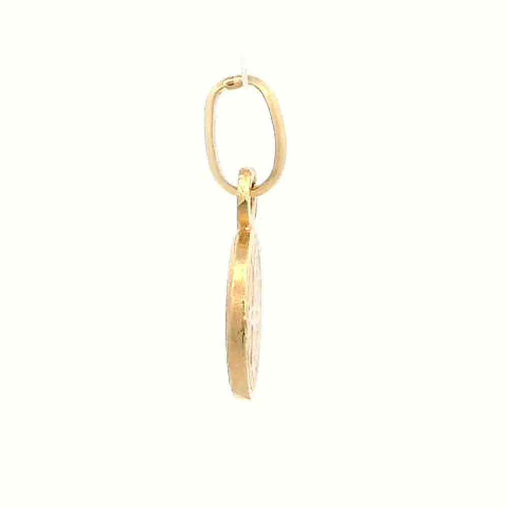 Colgante De Oro Amarillo 18K Religioso Circular