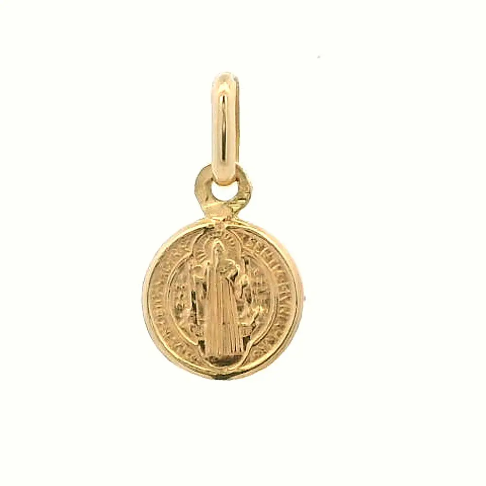 Colgante De Oro Amarillo 18K Religioso Circular