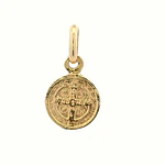Colgante De Oro Amarillo 18K Religioso Circular