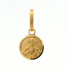 Colgante De Oro Amarillo 18K Religioso Circular