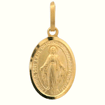 Colgante De Oro Amarillo 18K Religioso Ovalado