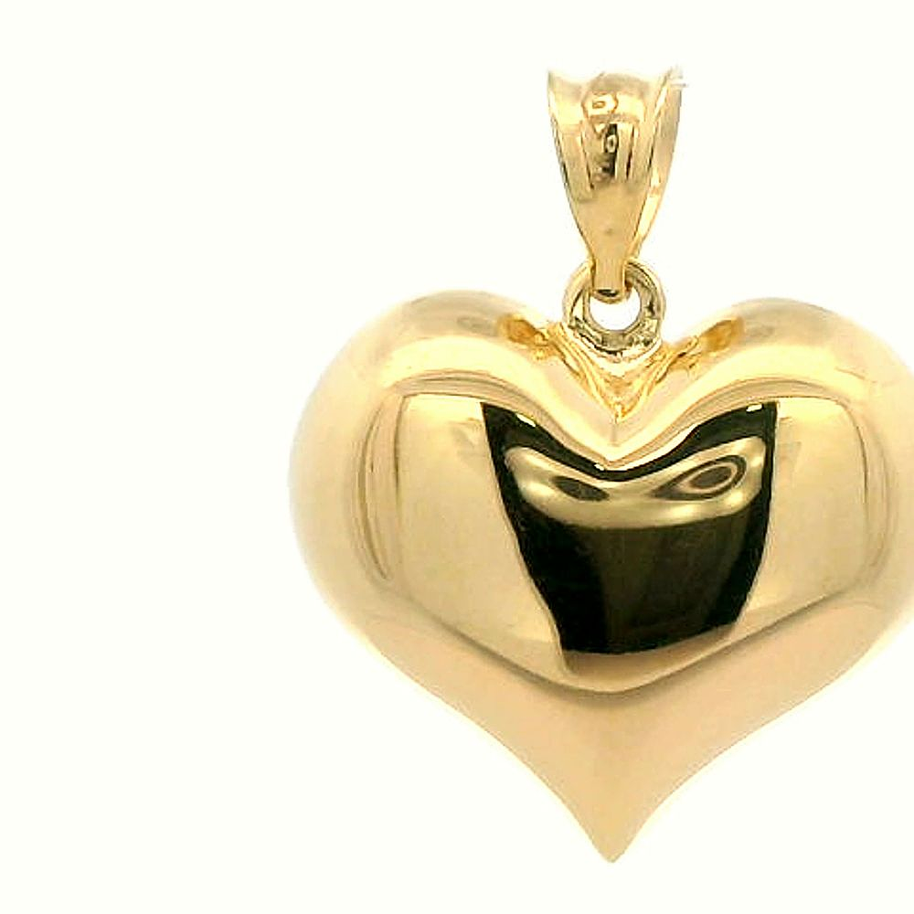 Colgante De Tres Oro 18K Corazon Inflado