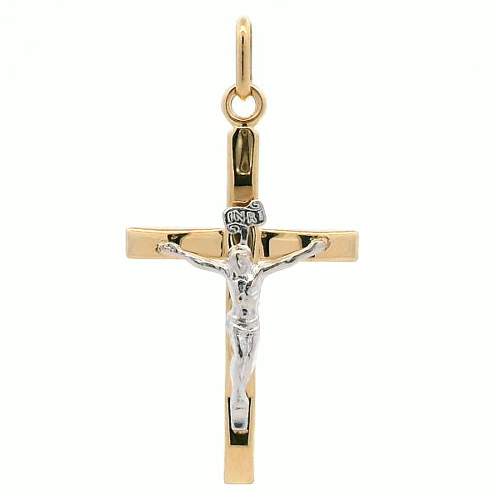 Colgante De Dos Oro 18K Crucifijo