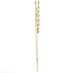 Cadena De Oro Amarillo 18K Limada Doble Con Esferas Y Cruz