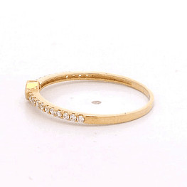 Anillo De Oro Amarillo 18K Cintillo Con Rombo 