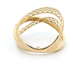 Anillo De Oro Amarillo 18K Cruzado Calado