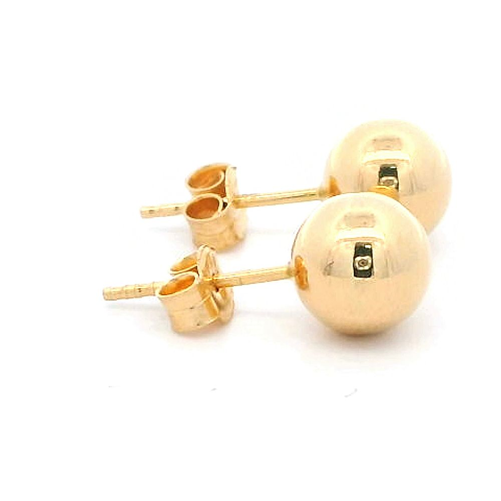 Aros Oro Rosado 18K Esfera Lisas