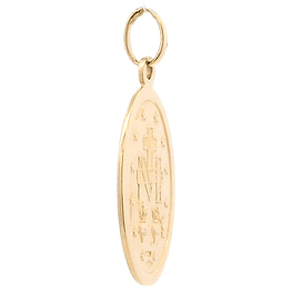 Colgante Oro Amarillo 18K Medalla Religiosa Virgen De La Milagrosa