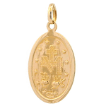 Colgante Oro Amarillo 18K Medalla Religiosa Virgen De La Milagrosa