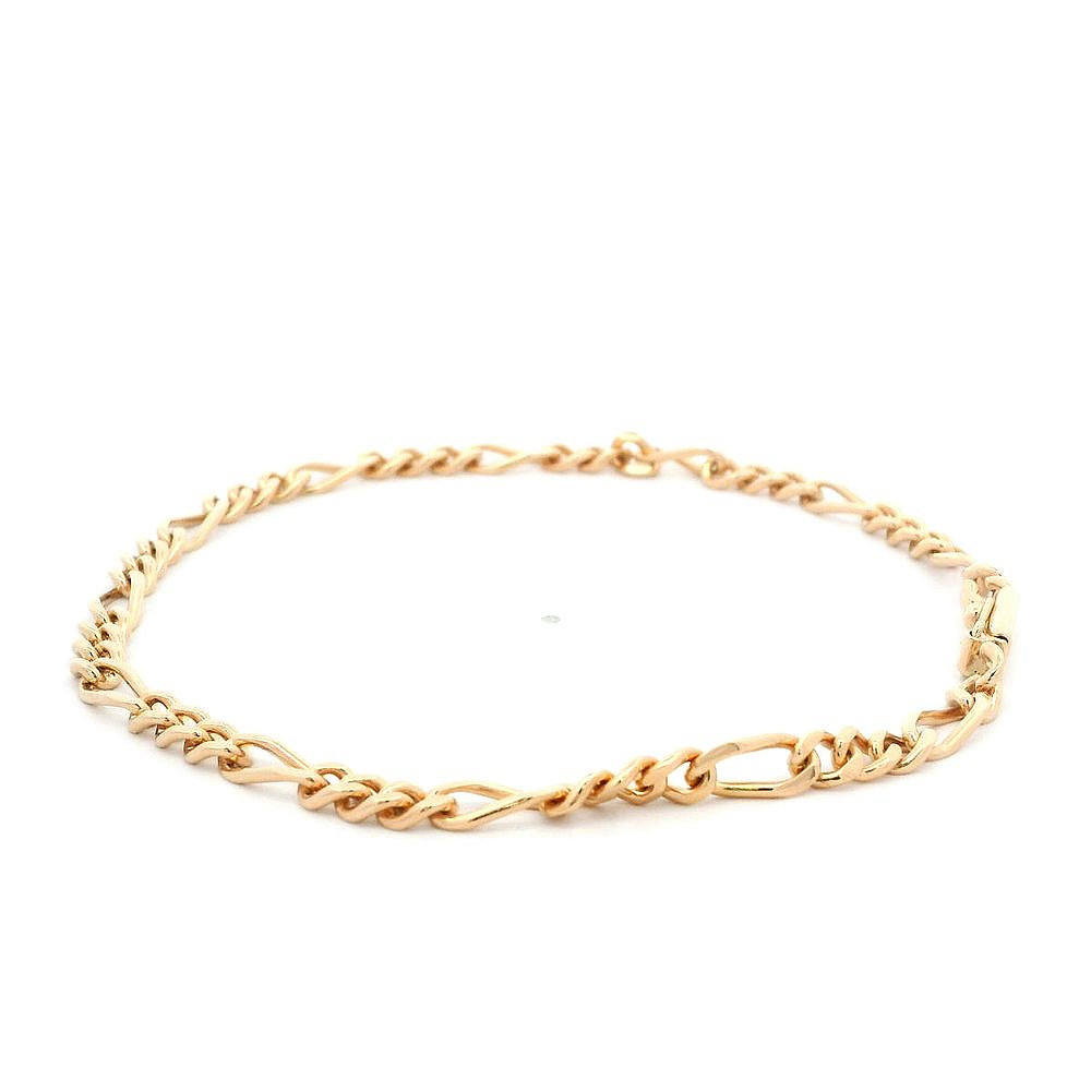 Pulsera Oro Rosado 18K Fígaro 3x1