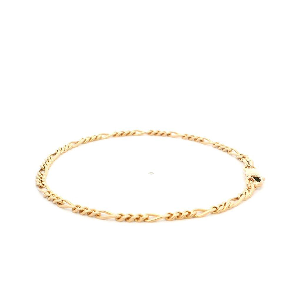 Pulsera Oro Rosado 18K Fígaro 3x1