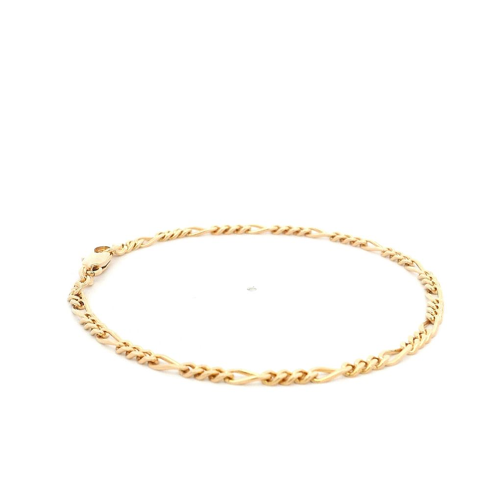 Pulsera Oro Rosado 18K Fígaro 3x1