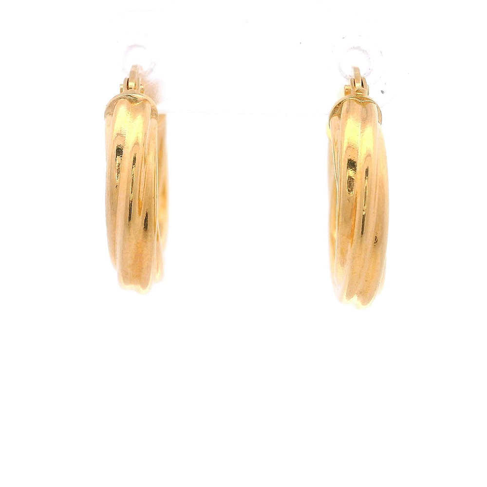 Aros Oro Amarillo 18K - Argollas Torcidas Infladas