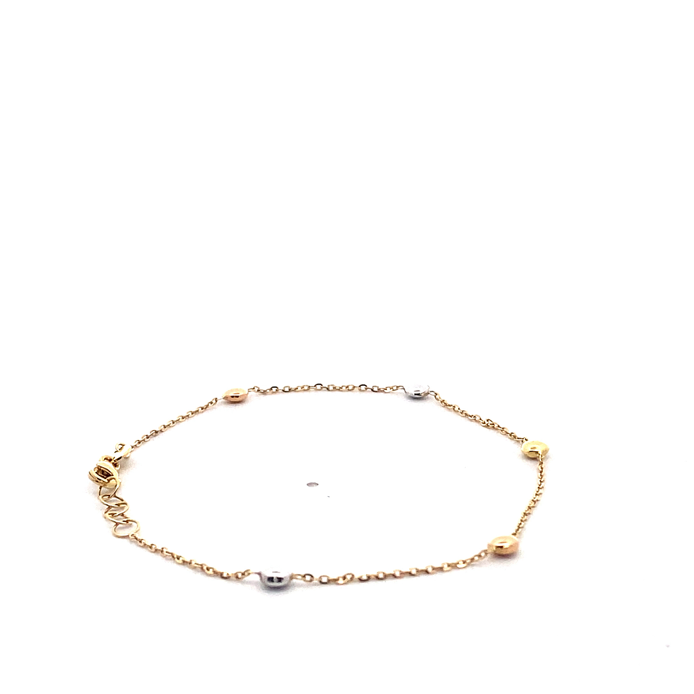 Pulsera Oro Amarillo 18K - Labrada con Esferas Tres Oros